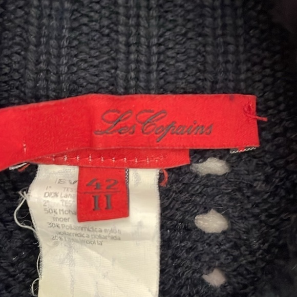Les Copains Sweater Women's XS Extra Small IT 42 Blue Wool Knit Turtleneck - Picture 11 of 14